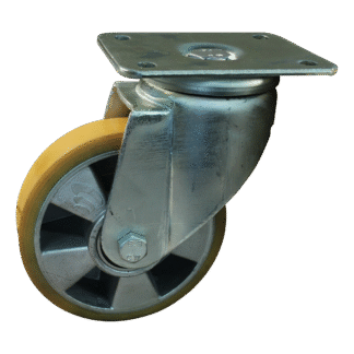 Lenkrolle Stahl, 100mm Durchmesser, PU Lauffläche, Kugellager, ZW847287