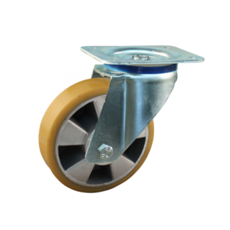 Lenkrolle Stahl, 150mm Durchmesser, PU Lauffläche, Kugellager, ZW429477