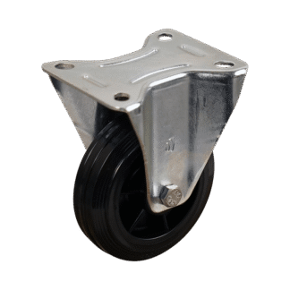 Bockrolle Stahl, 80mm Durchmesser, TPE Lauffläche, Rollenlager, 108mm Bauhöhe, BW169385