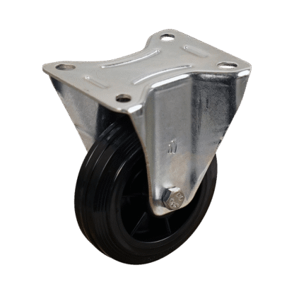 Bockrolle Stahl, 80mm Durchmesser, TPE Lauffläche, Rollenlager, 108mm Bauhöhe, BW169385