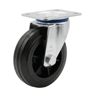 Lenkrolle Stahl, 80mm Durchmesser, TPE Lauffläche, Rollenlager, ZW485473