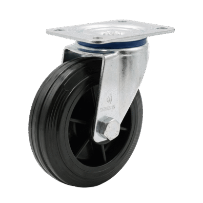 Lenkrolle Stahl, 80mm Durchmesser, TPE Lauffläche, Rollenlager, ZW485473